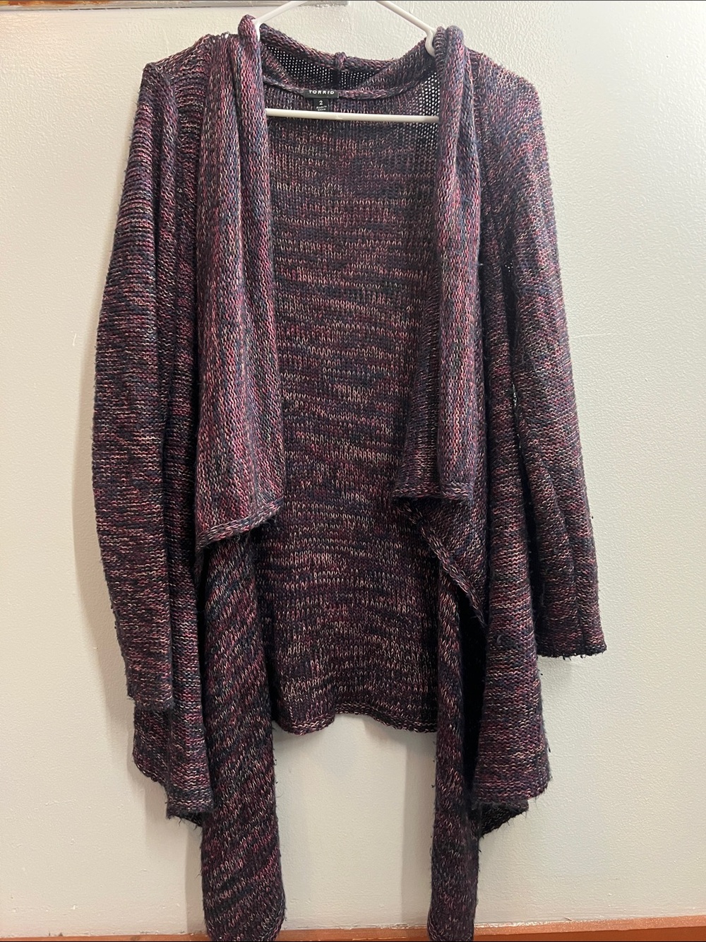 torrid Marled Plum Open-Front Cardigan